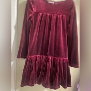 Girls velour long sleeve dress